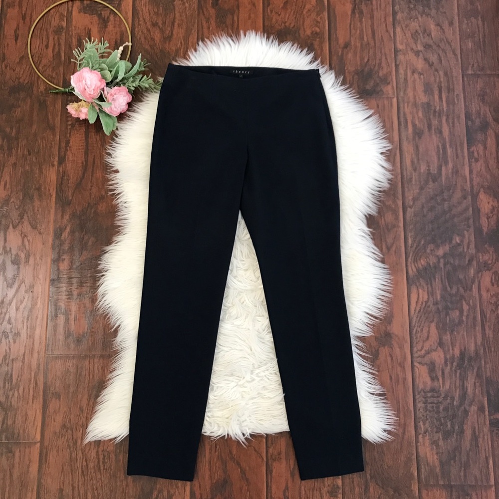 Theory Belisa 2 Checklist Mid Rise Blue Pants
